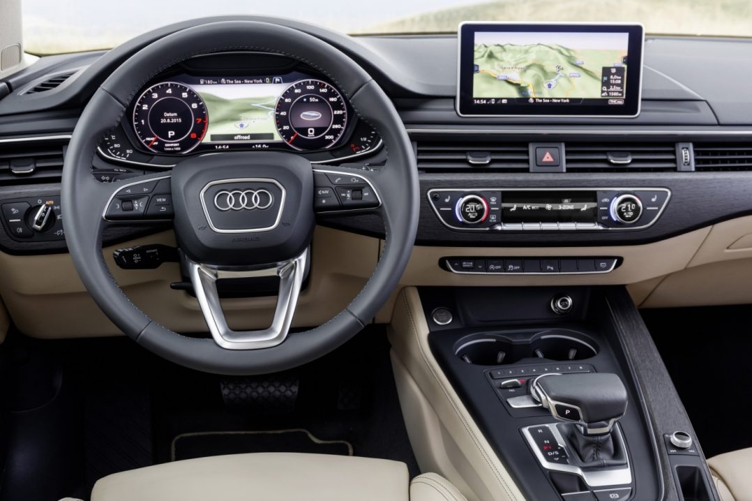 Audi A4 kokpit, ergonoomiline ja kergelt omandatavate töövõtetega