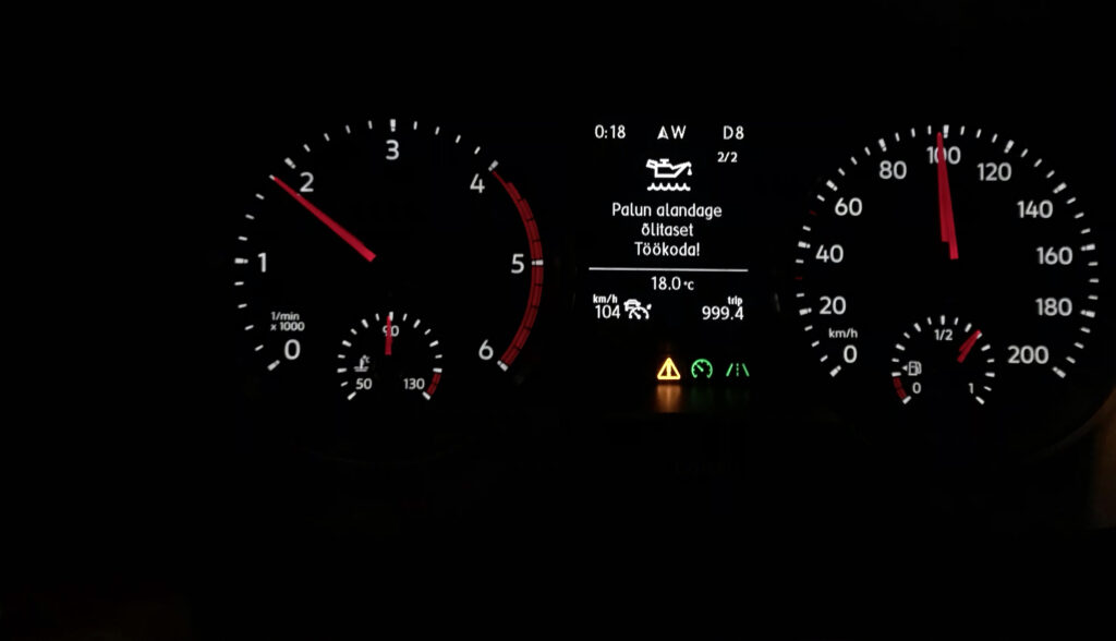 õlitaseme hoiatustuli