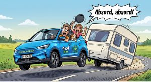 Absurd kuubis: Haagisekonks elektriautol ei anna luba käru vedamiseks Absurd kuubis: Haagisekonks elektriautol ei anna luba käru vedamiseks